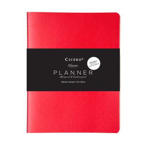Planner Clássica 19x25 - Vermelha NOVO MIOLO