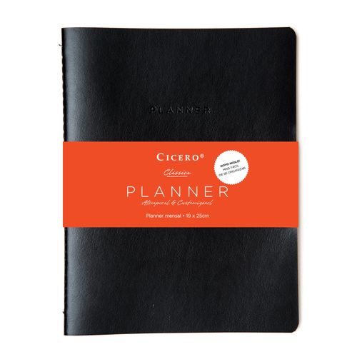 Planner Clássica 19x25 - Preta NOVO MIOLO