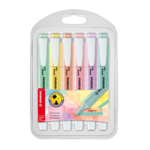 Estojo Caneta Marca Texto Stabilo Swing Cool Pastel - 6 Cores (57.7500)