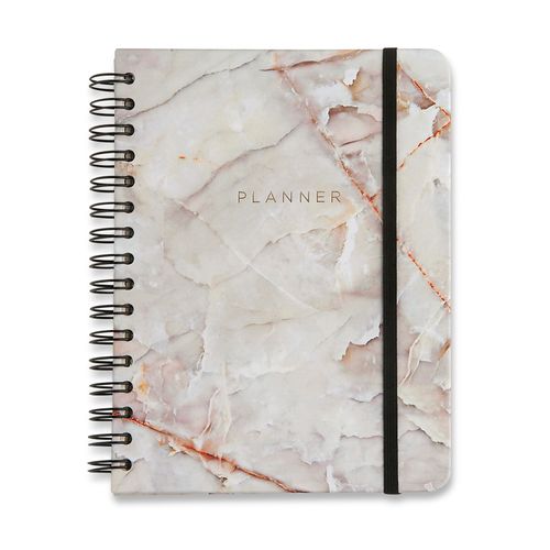 Planner Wire-o Minerais - Mármore Branco - 14,8 x21