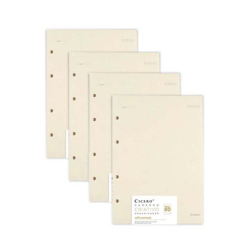 Kit de 4 Refis Pontado Caderno Argolado Polen 17x24