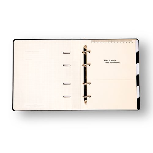 Caderno Criativo Argolado Organizador Clássica Pautado 17x24 Preto