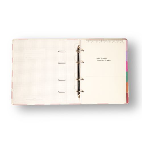 Caderno Criativo Argolado Organizador Melissa Pautado 17x24 Caminho das Abelhas