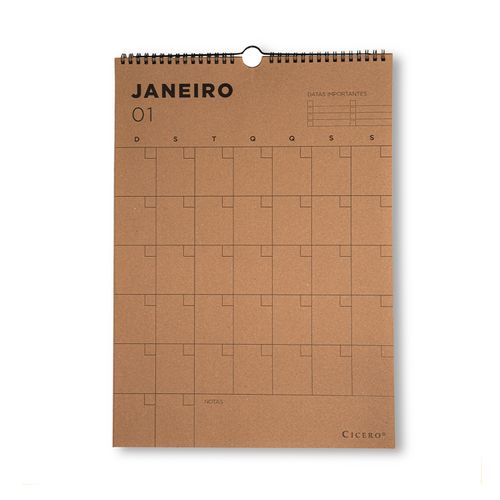 Planner Permanente Calendário de Parede Mensal Kraft