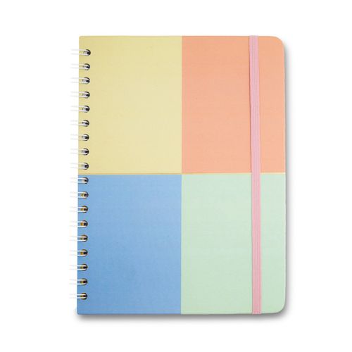 Caderno Espiral Pastel Block Pautado 17x24 Color Block
