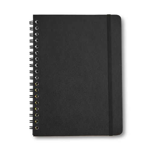 Caderno Espiral Colegial Clássica Pautado Preta 1 Matéria 80 fls