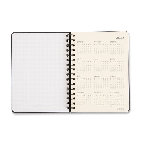 Planner Permanente Wire-o Clássica Financeiro A5 Preto