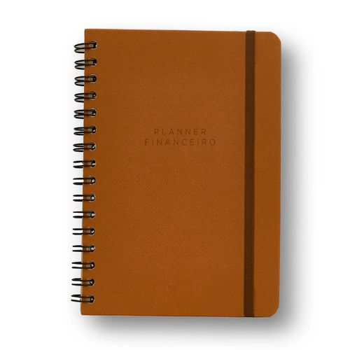 Planner Permamente Wire-o Clássica Financeiro A5 Caramelo