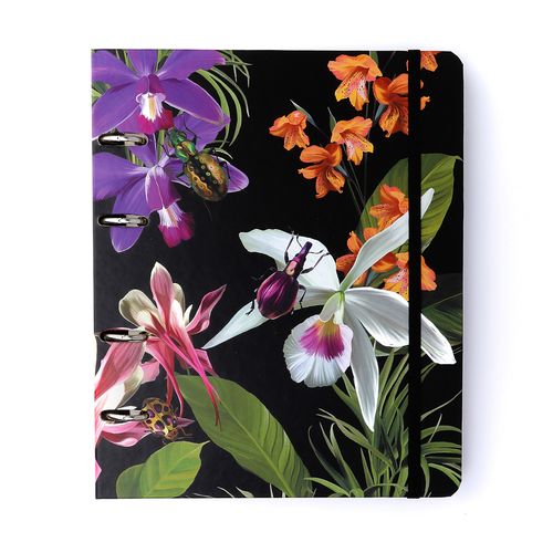 Caderno Criativo Argolado Joia Natural Pautado 17X24 Insecta Noite