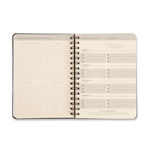 Planner Permanente Wire-o Pássaros Financeiro A5 Espécies Rosa