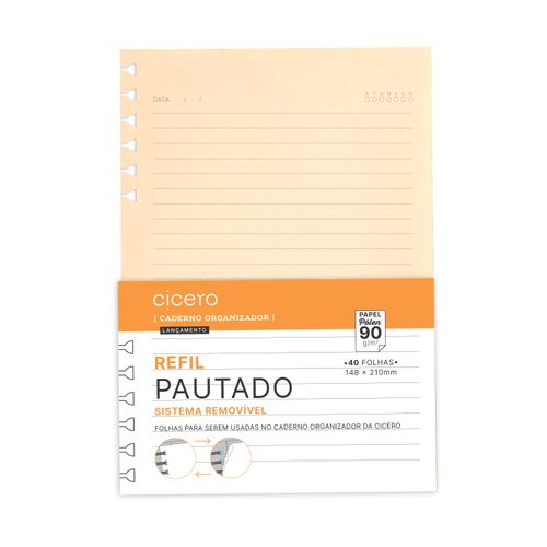 Refil Caderno Organizador 40 Fls Pólen 90g Pautado A5