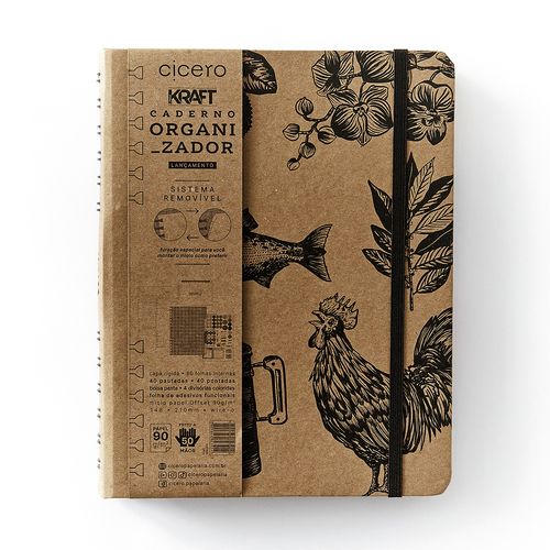 Caderno Organizador Duo Kraft Pautado & Pontado A5 Relicário