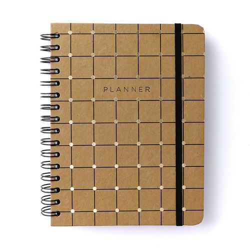 Planner Permanente Wire-o Kraft Semanal Notas A5 Linha e Ponto