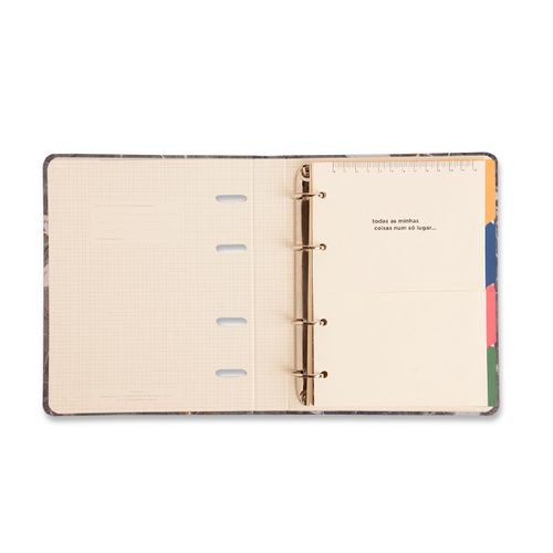 Caderno Criativo Argolado Office Duo Astral Pautado & Pontado A5 Cartas Do Zodíaco Azul