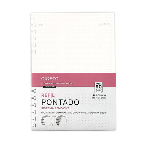 Refil Caderno Organizador 40 Fls Offset 90G Pontado A5