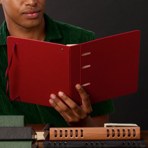 Caderno Criativo Argolado Office Duo Clássica Pautado & Pontado A5 Vermelho Quente