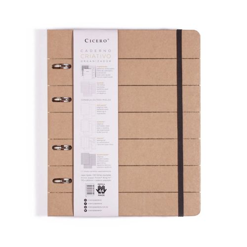 CADERNO CRIATIVO ARGOLADO KRAFT PAUTADO 17X24 KRAFT