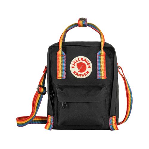 BOLSA KANKEN RAINBOW SLING - BLACK RAINBOW PATTERN (F23623)