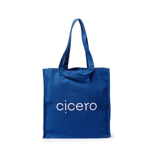 Totebag Cicero bolsa lona azul royal, silk rosa