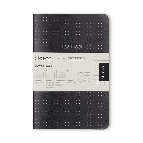 Kit Revistas Notas Mix 14x21 - Preto