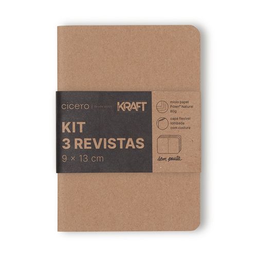 Kit Revistas Kraft 9x13 Sem Pauta