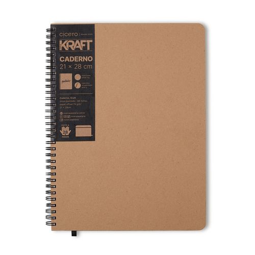 Caderno Kraft 21x28 Pontado