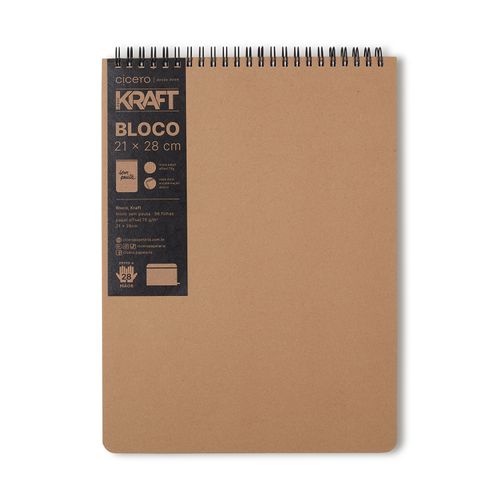 BLOCO KRAFT SEM PAUTA 21X28 KRAFT