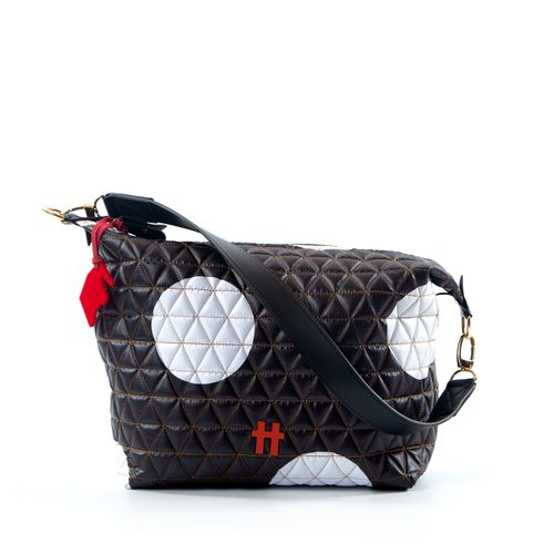 Bolsa Média Matelassê Black And White Ball Preto