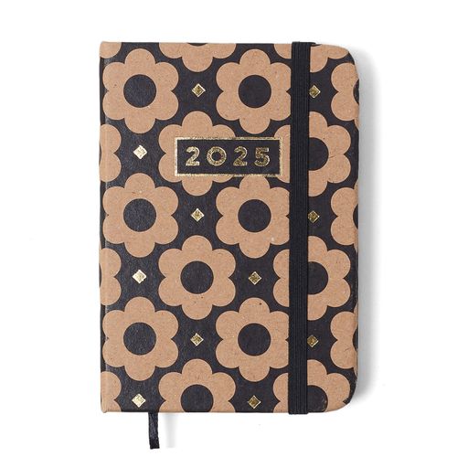 Agenda Planner 2025 Kraft Semanal 9x13 Flores Mini