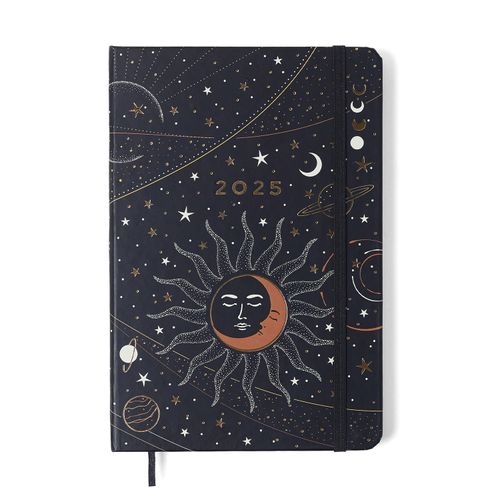 Agenda Planner 2025 Astral Semanal Anotações 14x21 Eclipse Preto