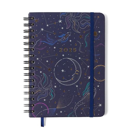 Agenda Planner Wire-o 2025 Astral Semanal Anotações A5 Maré Azul