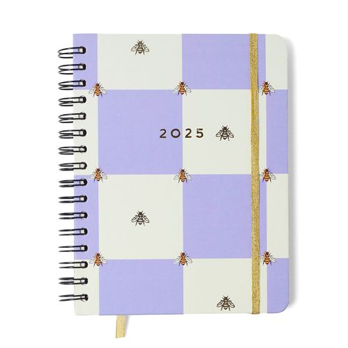 Agenda Planner Wire-o 2025 Melissa Semanal Notas c/ Divisórias A5 Casa das Abelhas Lilás