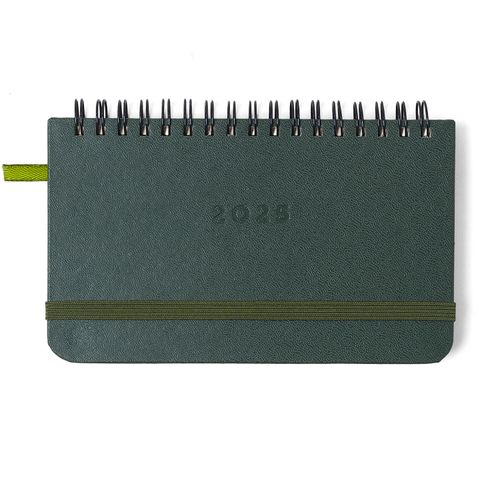 Agenda Planner Wire-o 2025 Clássica Semanal Office 15,5x9 Verde Oliva
