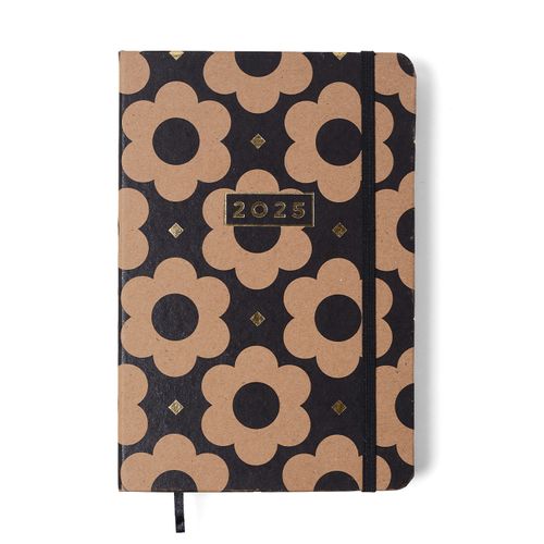 Agenda Planner 2025 Kraft Diária 14x21 Flores Max