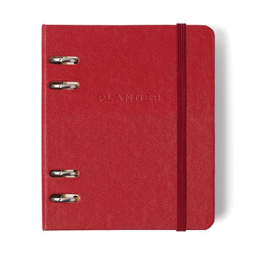 Agenda Planner Argolado 2025 Clássica Semanal A6 Vermelho Quente