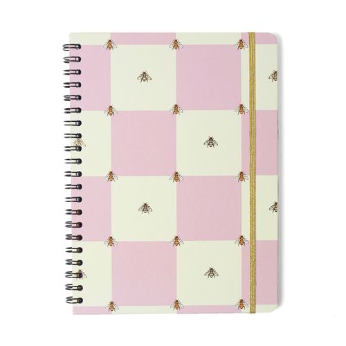 Caderno Espiral Universitário Melissa Pautado Casa das Abelhas Rosê 1 Matéria 80 fls
