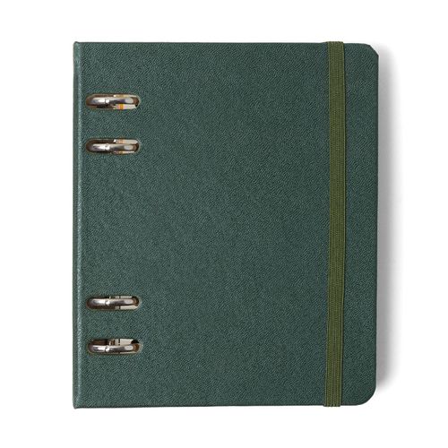 Caderno Criativo Argolado Office Duo Clássica Pautado & Pontado A6 Verde Oliva