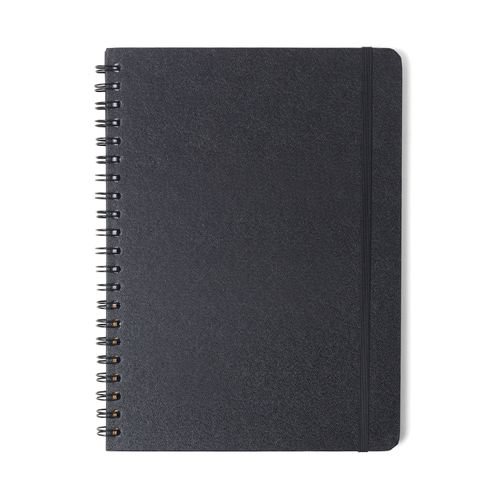 Caderno Espiral Universitário Clássica Pautado Preta 1 Matéria 80 fls