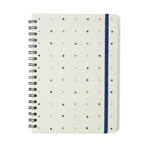 Caderno Espiral Colegial Bossa Nova Pautado Pontos Off White 1 Matéria 80 fls