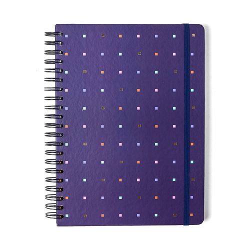 Caderno Espiral Universitário Bossa Nova Pautado Pontos Azul 10 Matérias 160 fls