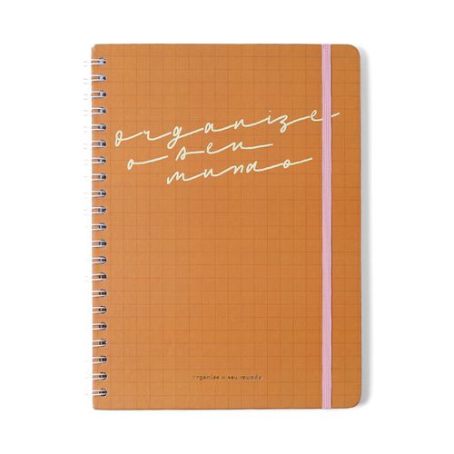 Caderno Espiral Universitário Kemily Pautado Organize Caramelo 1 Matéria 80 fls