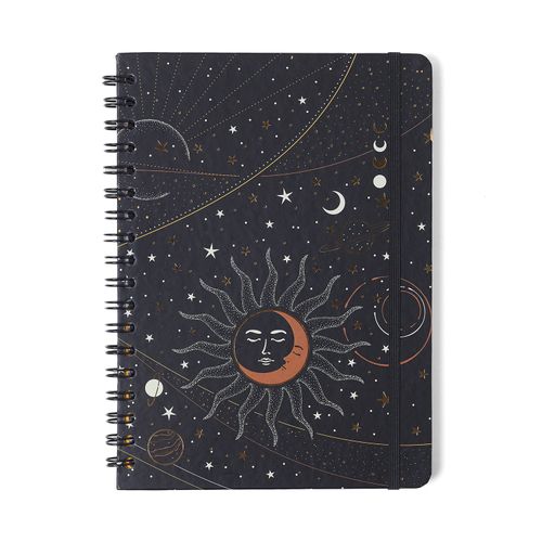 Caderno Espiral Colegial Astral Pautado Eclipse Preto 1 Matéria 80 fls