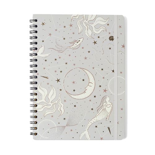 Caderno Espiral Colegial Astral Pautado Maré Off White 1 Matéria 80 fls