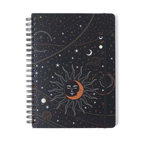 Caderno Espiral Colegial Astral Pautado Eclipse Preto 10 Matérias 160 fls