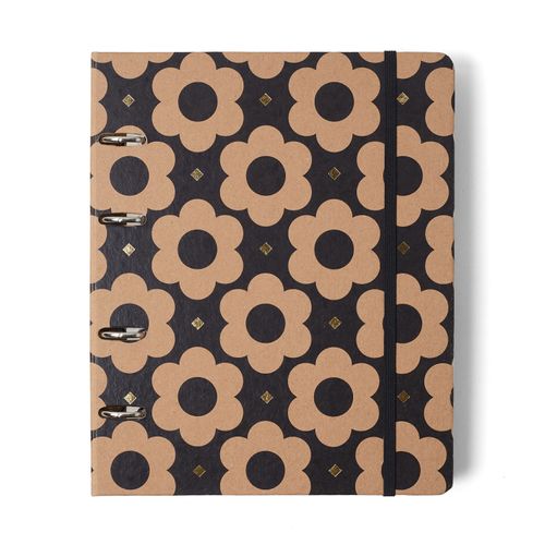 Caderno Criativo Argolado Kraft Pautado 17x24 Flores Max
