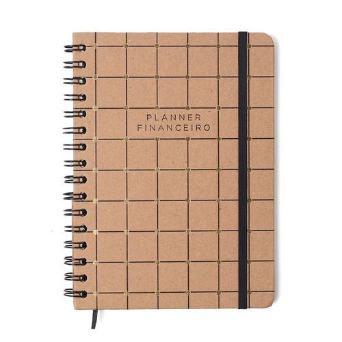 Planner Permanente Wire-o Kraft Financeiro A5 Linha e Ponto