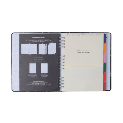 Caderno Organizador Litoral Pautado & Pontado 17X24 Revoada Azul