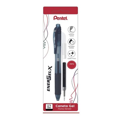 BLISTER DE CANETA HIDROGRAFICA ENERGEL 0,7MM PRETA COM REFIL PENTEL ( SM/BL107-AR )