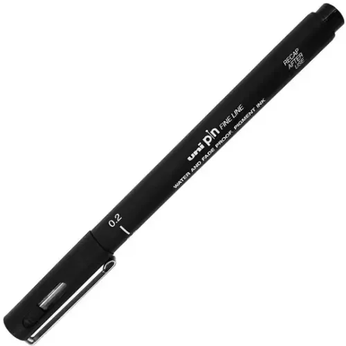 Caneta Técnica Uni Pin Fine Line 0,2MM - Preta - Uniball