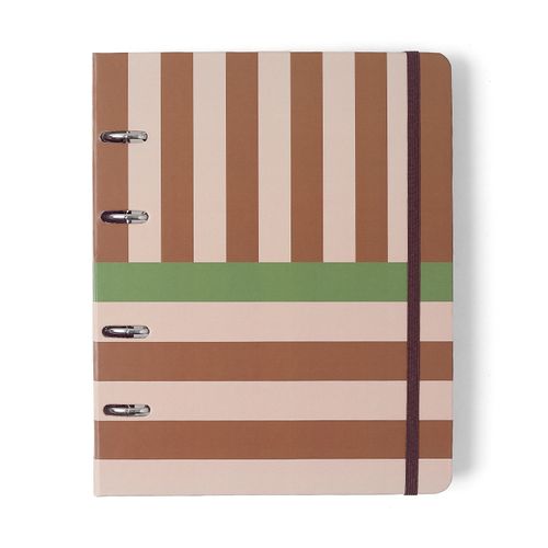 Caderno Criativo Argolado Mocha Pistache Pautado 17X24 Curto